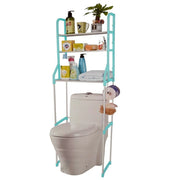 Trade Shop - Organizer 3 Mensole Scaffale Sopra Wc Bagno Lavanderia Salvaspazio Blu -