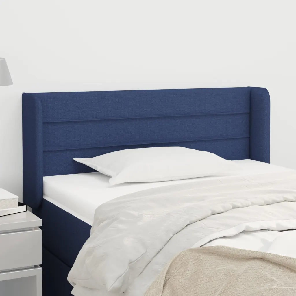 Testiera | Testata ad Orecchio Blu 93x16x78/88cm in Tessuto