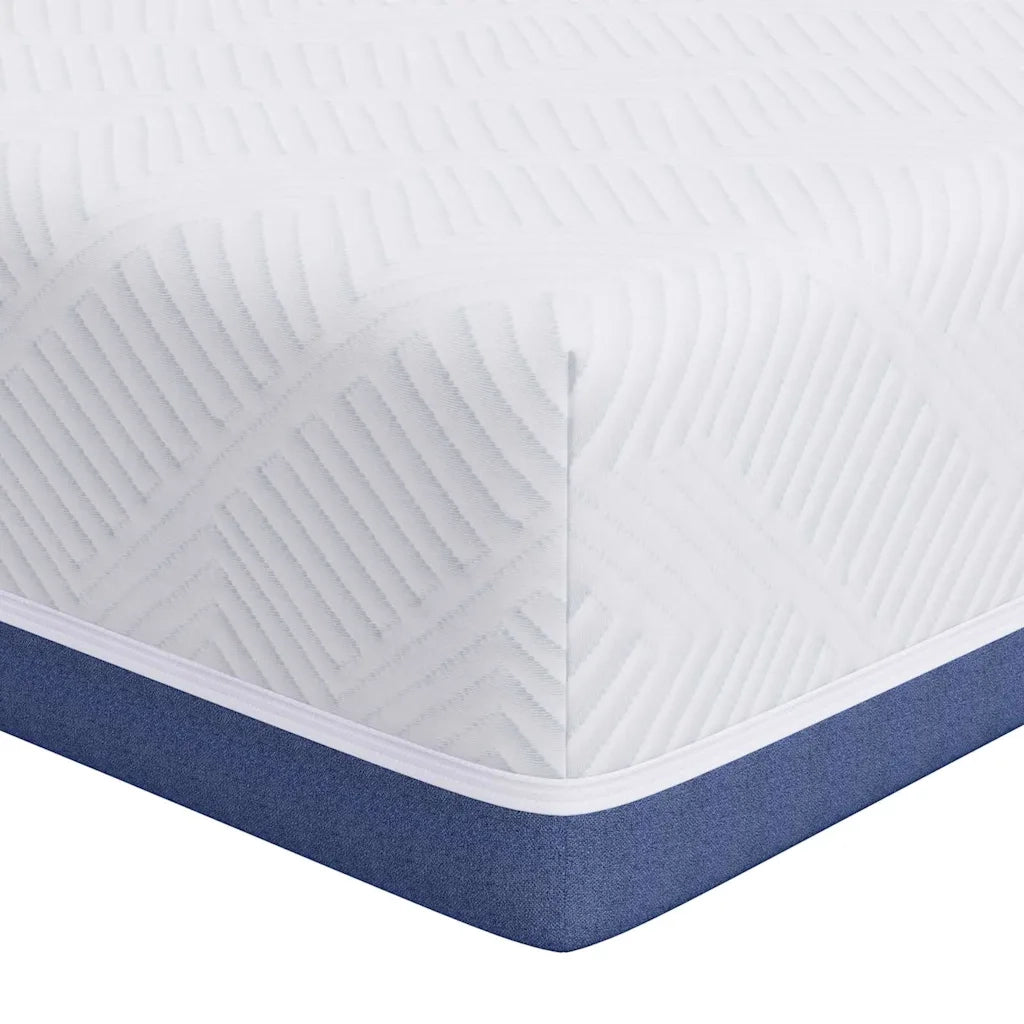 Materasso Bianco e Blu 70 x 200 cm Tessuto Jacquard 4106335