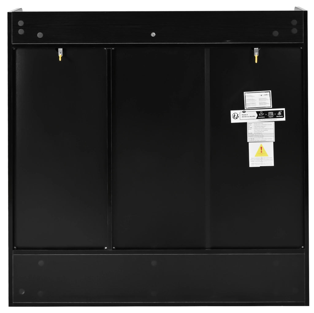 Armadio portascarpe nero con specchio integrato