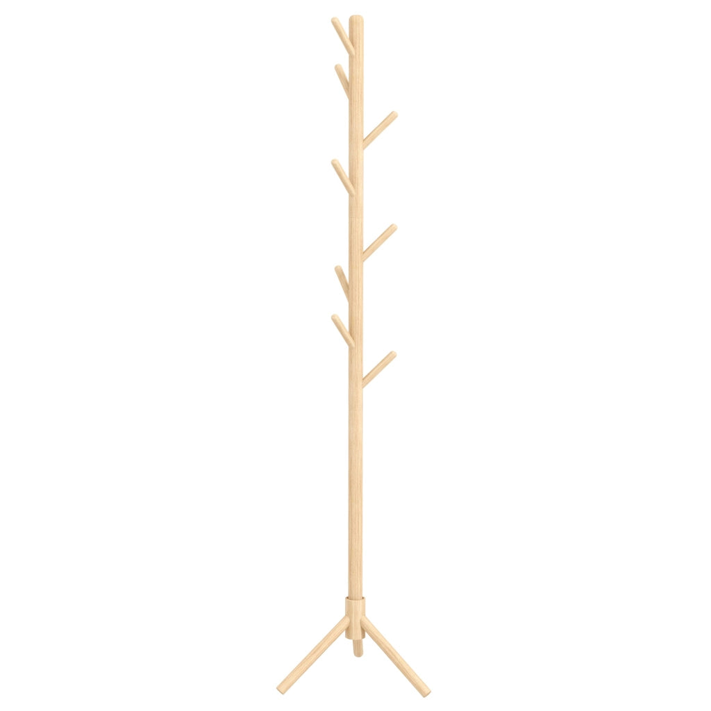 Appendiabiti a forma di albero ¨C Xylo ¨C legno naturale con 8 ganci, 40x40x165 cm