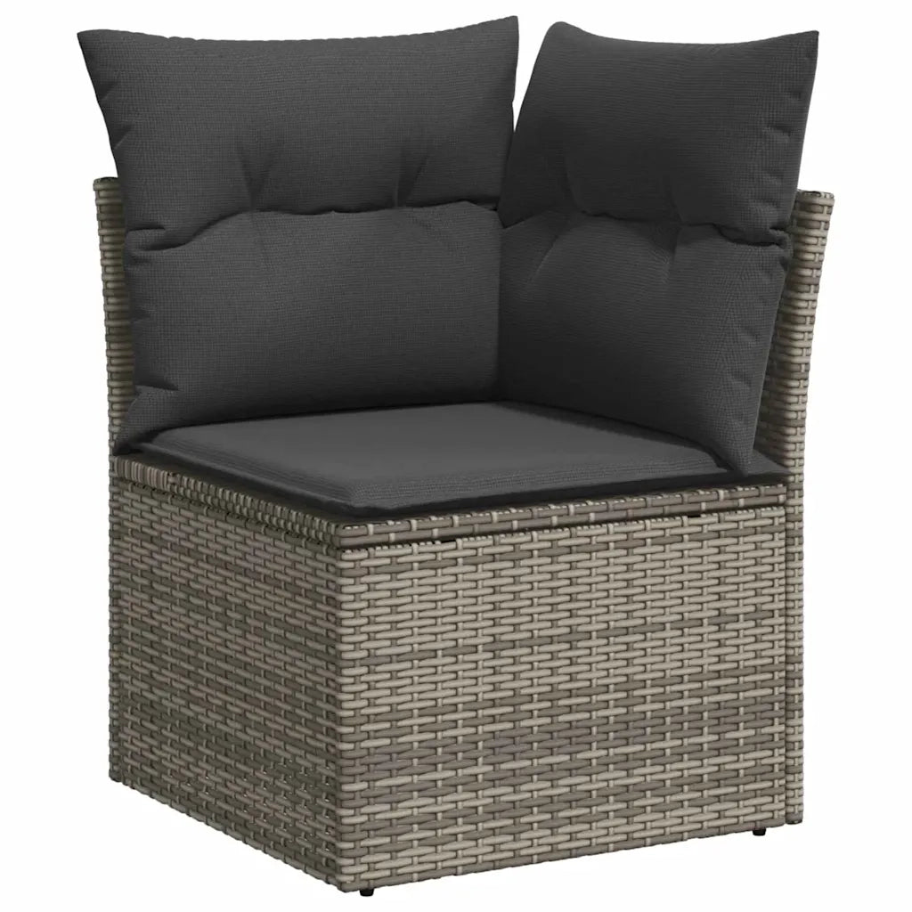 Set Divano da Giardino con cuscino 7 pcs Grigio polyrattan