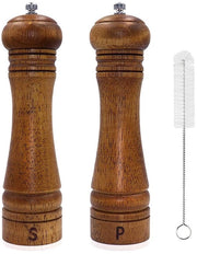 Molinello in legno per sale e pepe - grande - 20 cm - con spazzola per pulizia