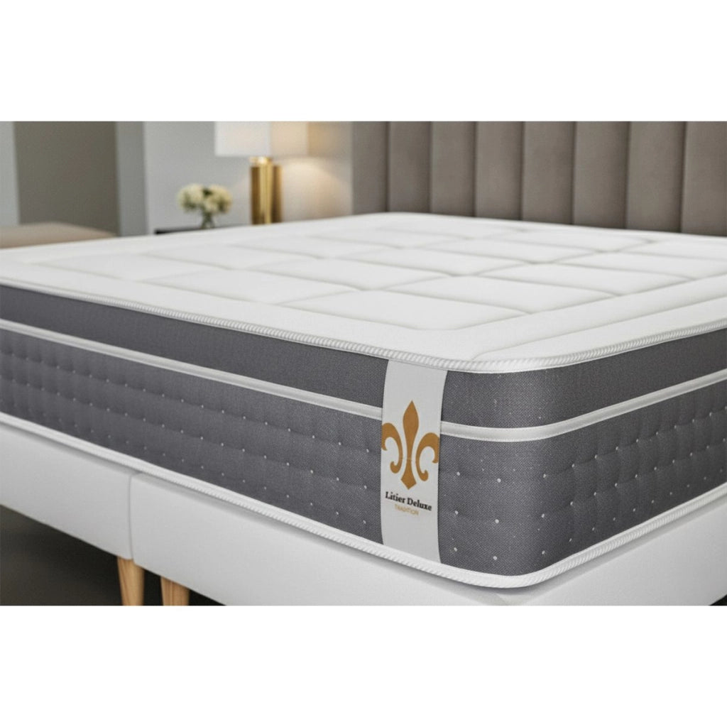 Pacchetto letto completo - Materasso 200x200cm + Box spring con doghe (kit) + 2 cuscini + Piumino - Trente