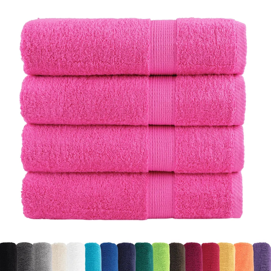 Asciugamani Premium SOLUND 4 pz Rosa 50x100 cm 600 g/m² 137522
