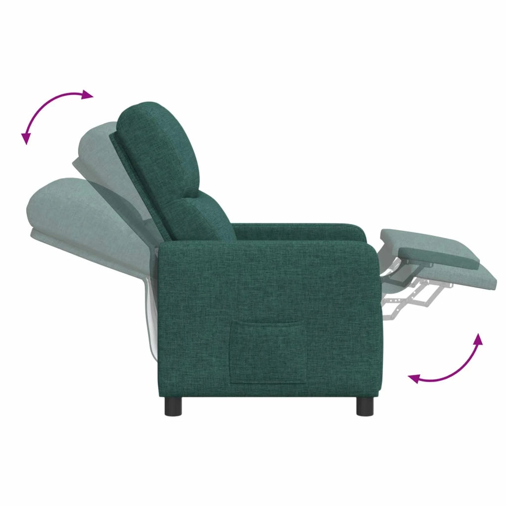 Poltrona Massaggiante Verde Scuro Tessuto 42034834
