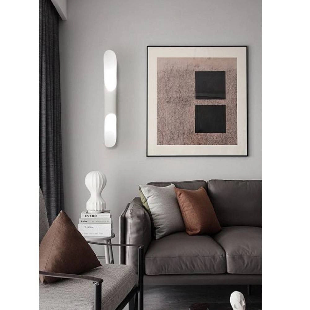 Trade Shop - Applique Da Muro Lampada Da Parete Moderno Attacco 2xg9 Ip20 Bianco O Nero Aq44 - Bianco