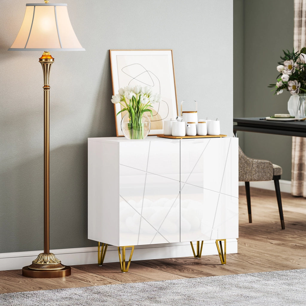 Mobile Ingresso con Ante e Ripiani ¨C Minimal ¨C 80x40x75 Bianco