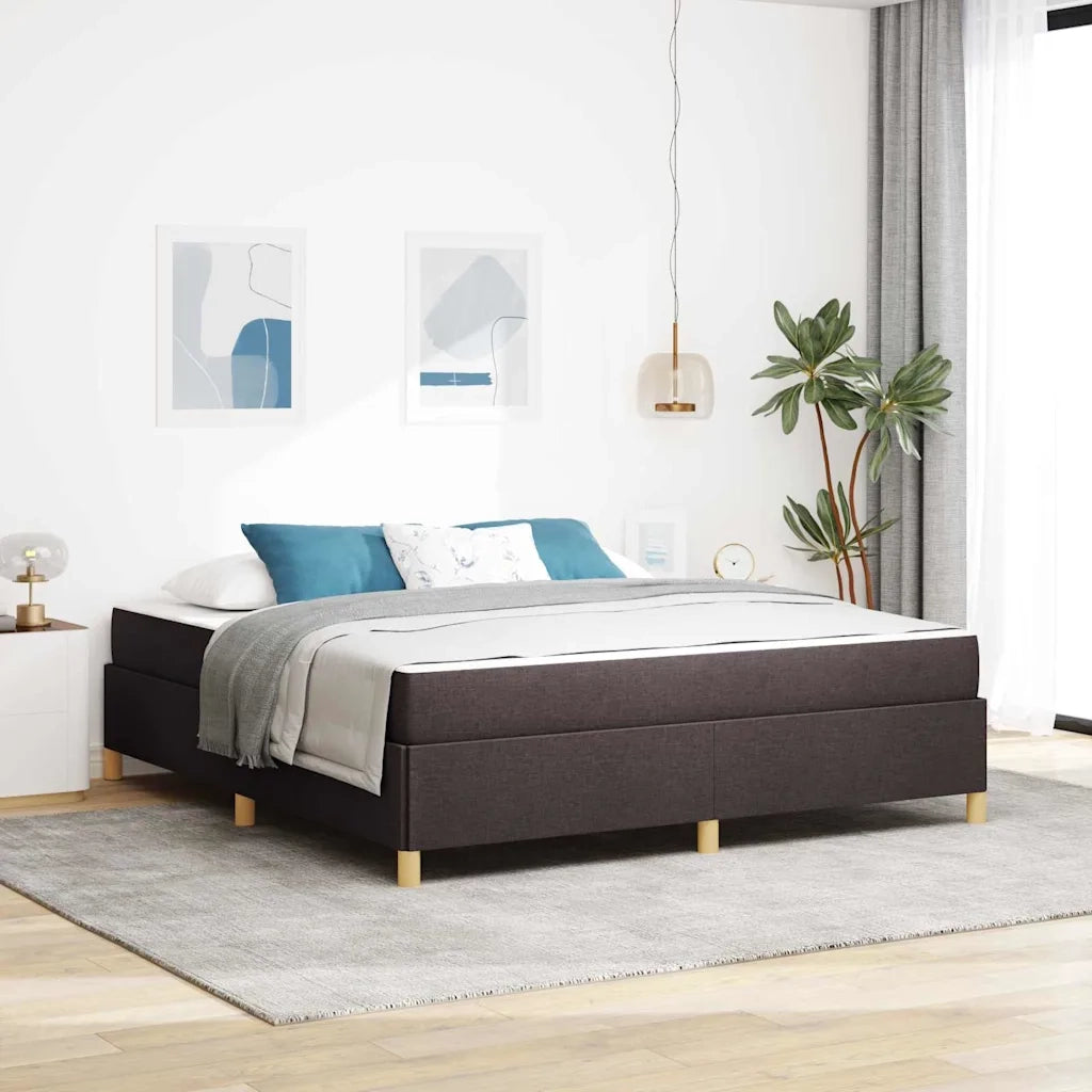 Struttura del letto Marrone Scuro 180 x 200 cm Tessuto