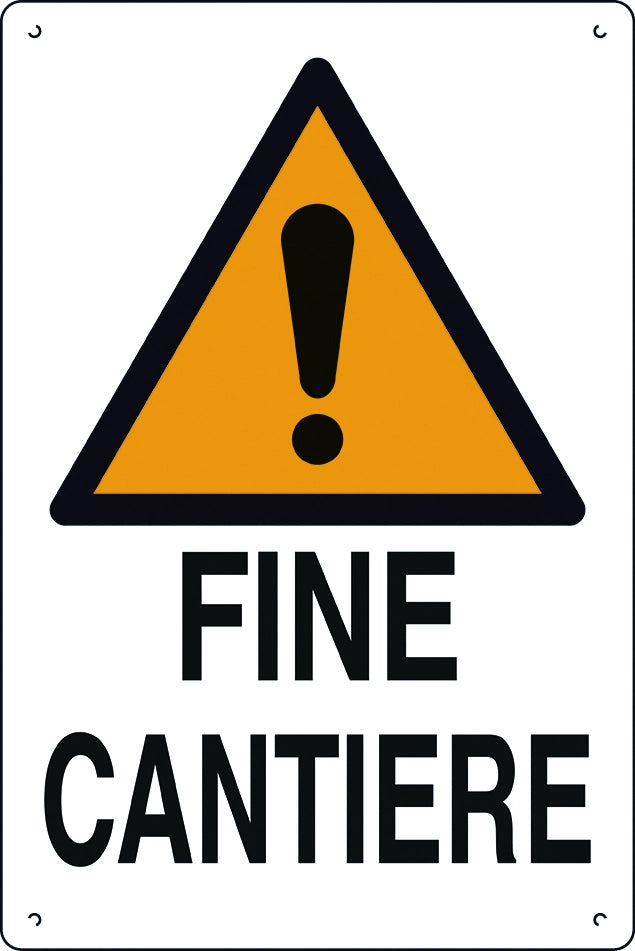 CARTELLO SEGNALETICO FINE CANTIERE cm. 40x60 10.00 pz