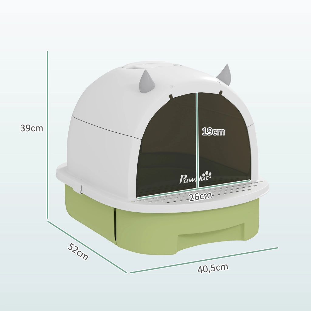 Casetta per gatti chiusa con porta ¨C zephmum ¨C verde 40.5x52x39 cm
