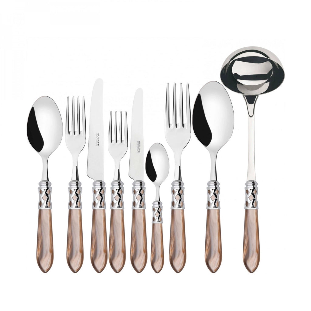 ALADDIN Ghiera Cromata, Posate Set 75 pz, Scatola Gallery, Casa Colore: Onice