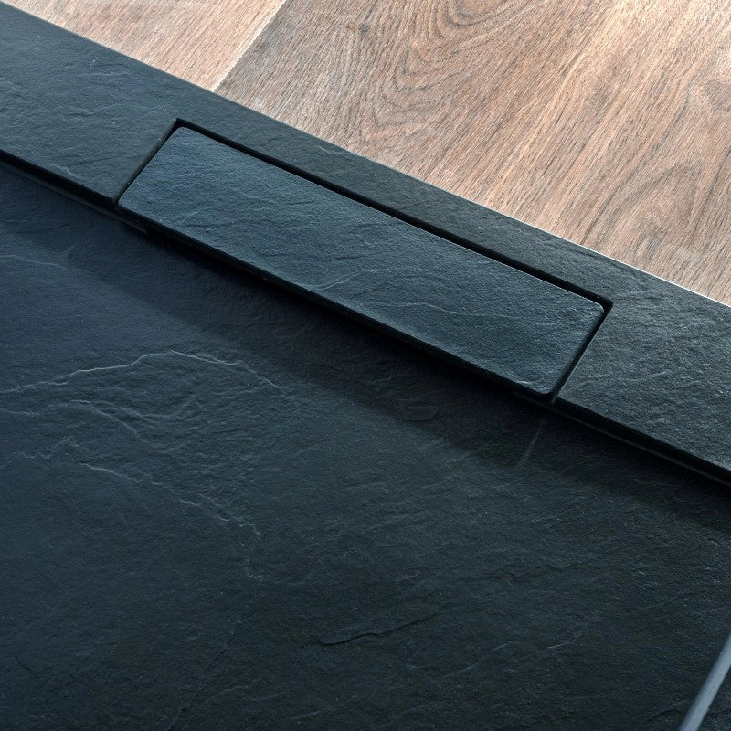 Piatto Doccia Resina Antracite 70x180 Cm Rettangolare Effetto Pi