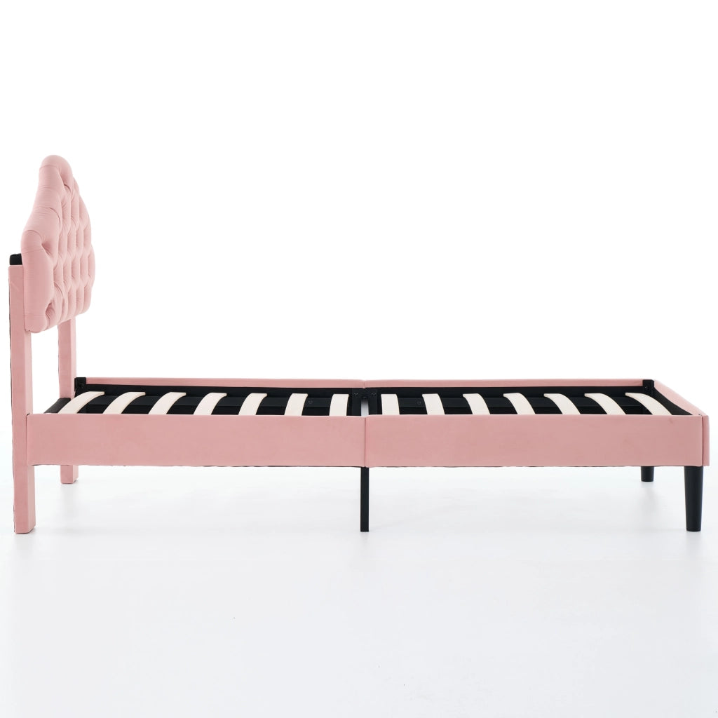 letto imbottito velluto rosa 90 x 200 cm
