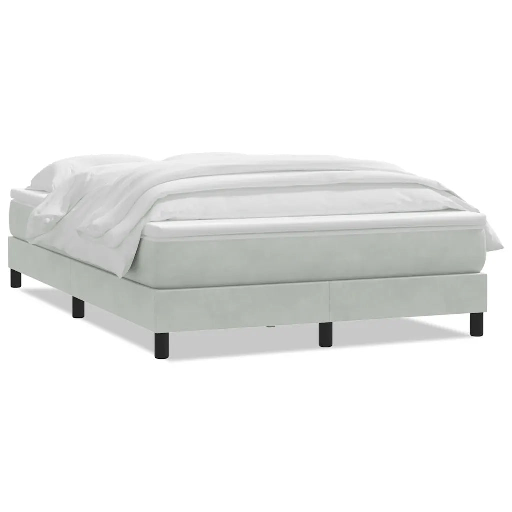 Giroletto a Molle con Materasso Grigio Chiaro 160x210cm Velluto 3315927