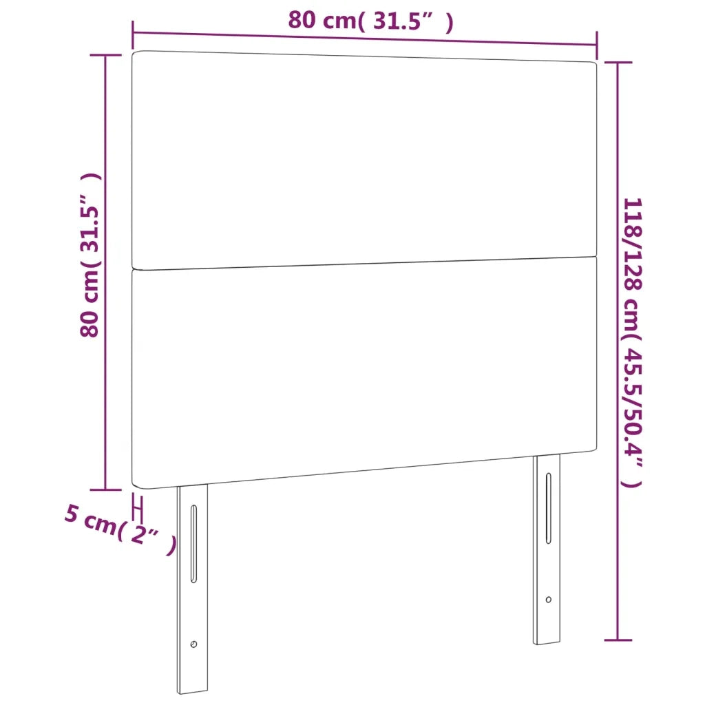 Testiera | Testata Nera 80x5x118/128 cm Velluto