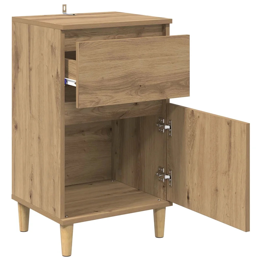 Set di 2 Comodini | Armadio da Notte | Mobiletto da notte Rovere artigianale 40 x 35 x 70 cm