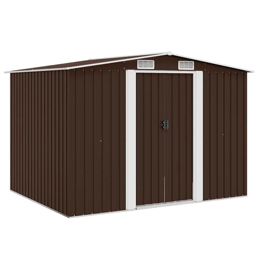 Capanno Attrezzi da Giardino Marrone 257x205x178 cm in Acciaio 47031