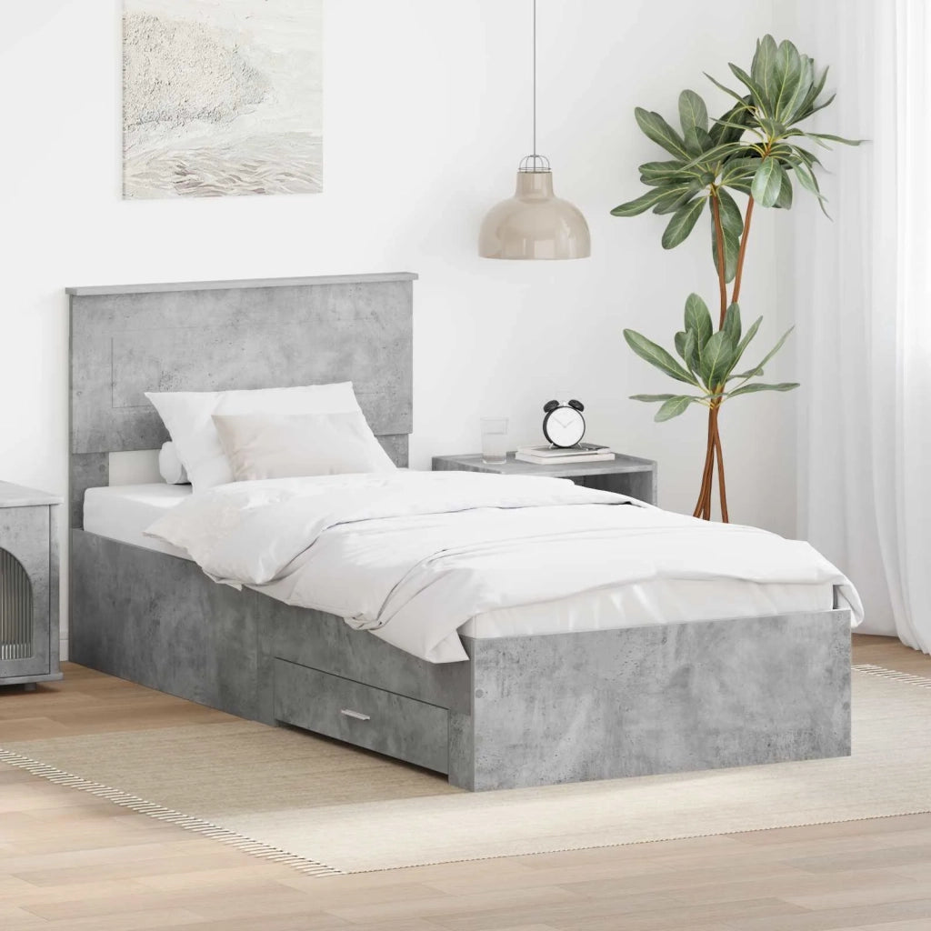 Struttura del letto Grigio Certo e Argento 75 x 190 cm