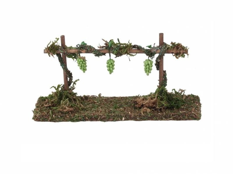 FILARE DI VIGNA CON UVA BIANCA BERTONI PER PRESEPE E MODELLISMO 14 × 8 CM