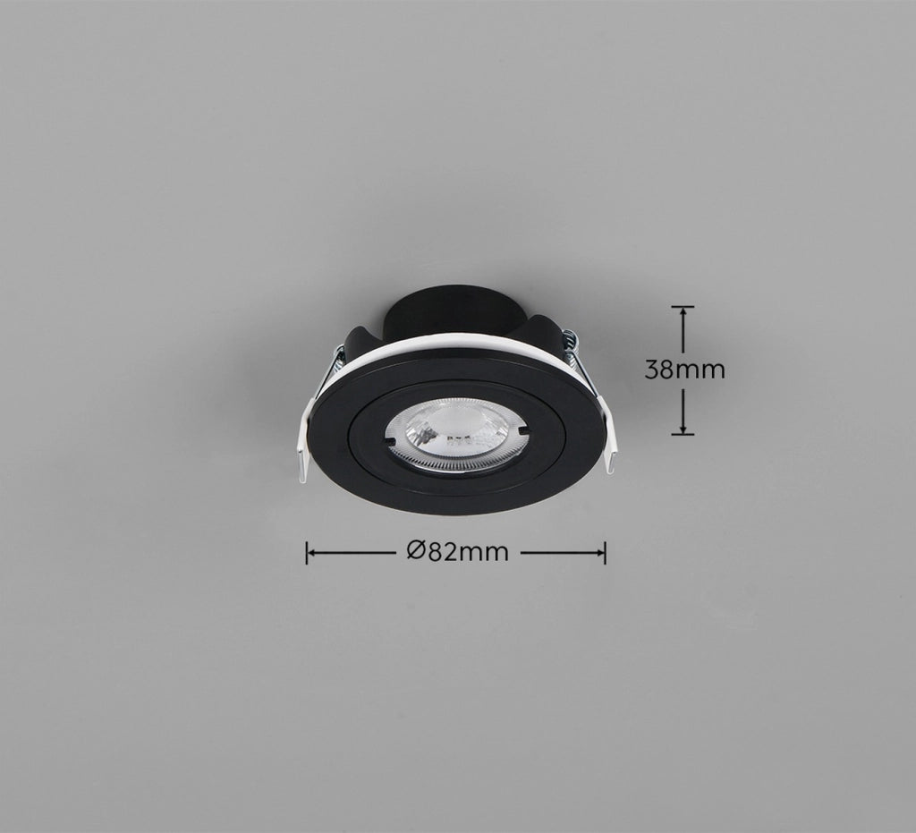 Faretto incasso LAMONT LED 6,5W nero rotondo IP65 Trio