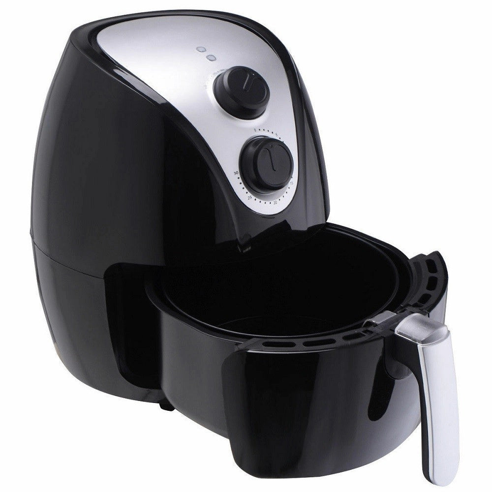 Trade Shop - Friggitrice Ad Aria Calda Professionale Nera 1500w 2,8lt Senza Olio E Grassi -