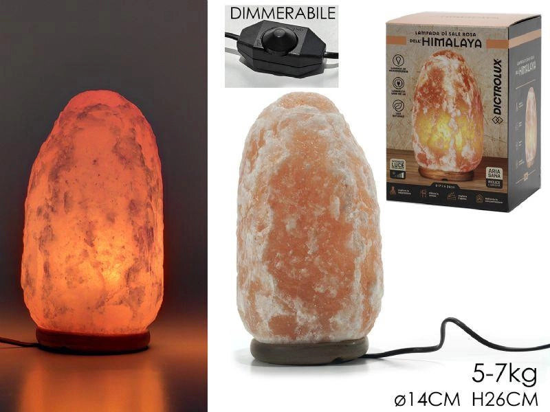 LAMPADA DI SALE ROSA DALL'HIMALAYA 5/7KG D14X26CM