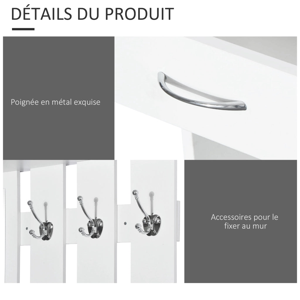 Mobile d'ingresso con appendiabiti, specchio e scarpiera ¨C Minimal ¨C bianco