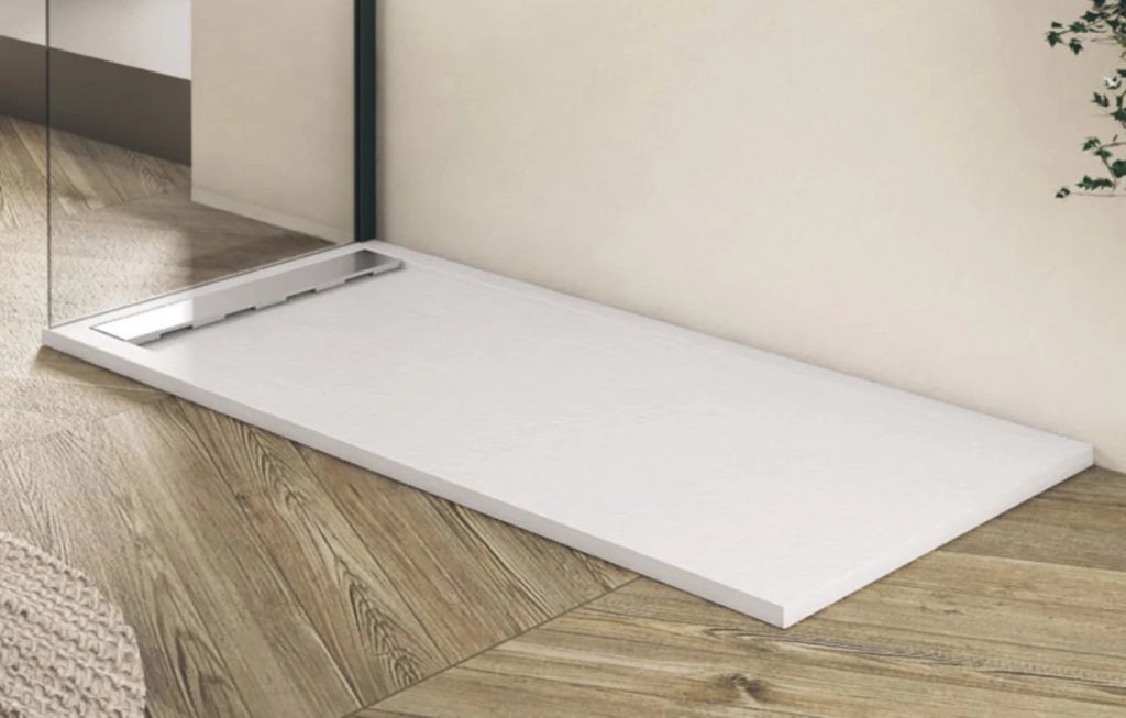 Piatto doccia Bidai con bordo 80X110 cm colore Bianco RAL 9003 griglia Acciaio inox