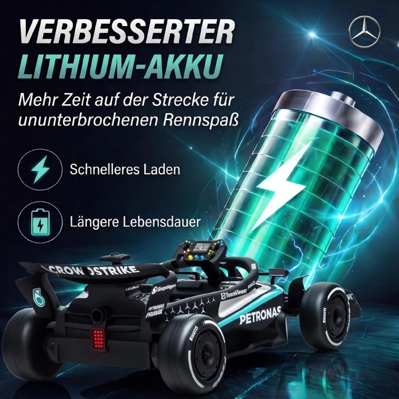 GO-KART Elettrico 12 V per Bambini Nero con 2 Motori e Telecomando