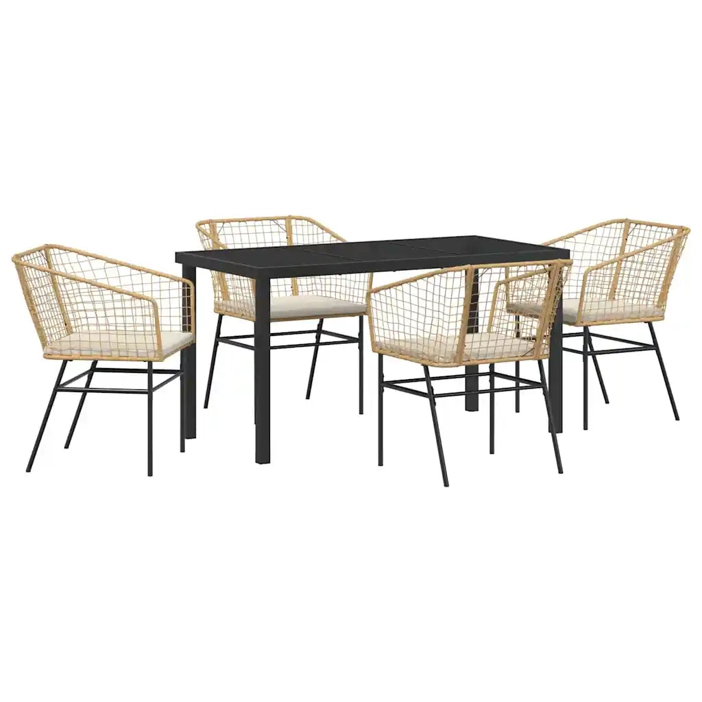 Set da Pranzo per Giardino 5 pz Marrone polyrattan 3380913