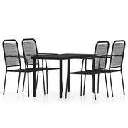 Set da pranzo da giardino nero da 5 pezzi 02_0013885