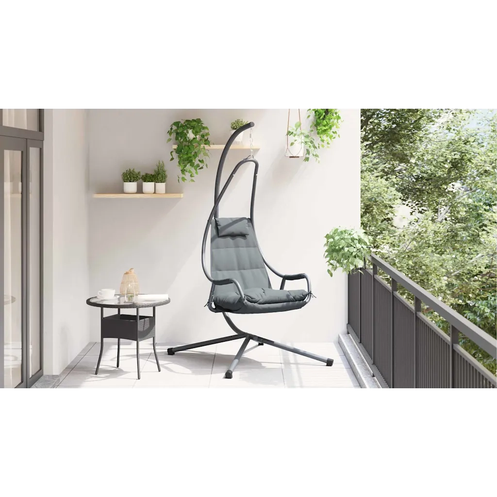 Sedia uovo sospesa Antracite 94 x 107 x 196,5 cm Acciaio CFW1896896
