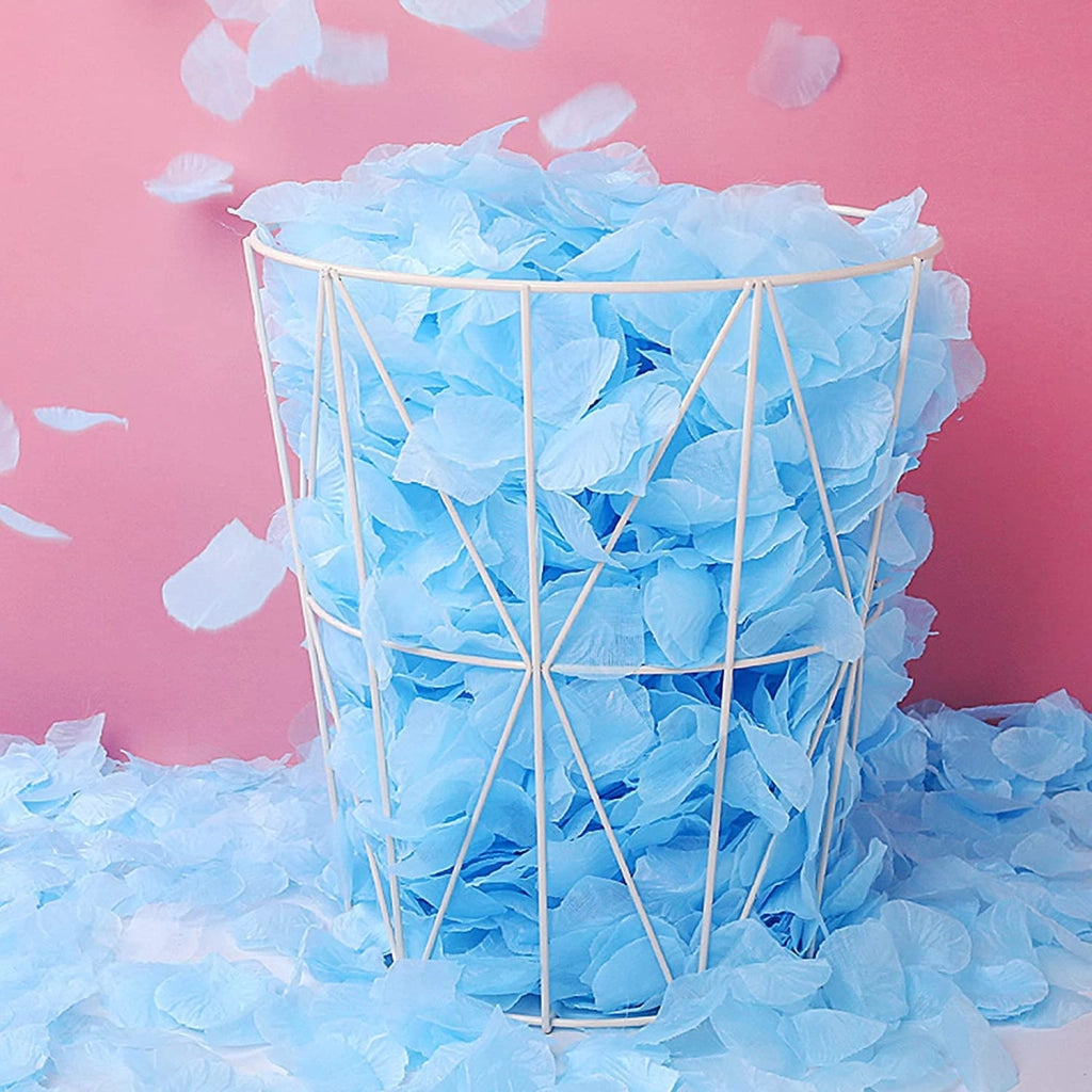 Foglie di rosa in seta di poliestere, azzurro chiaro, 1000 pezzi