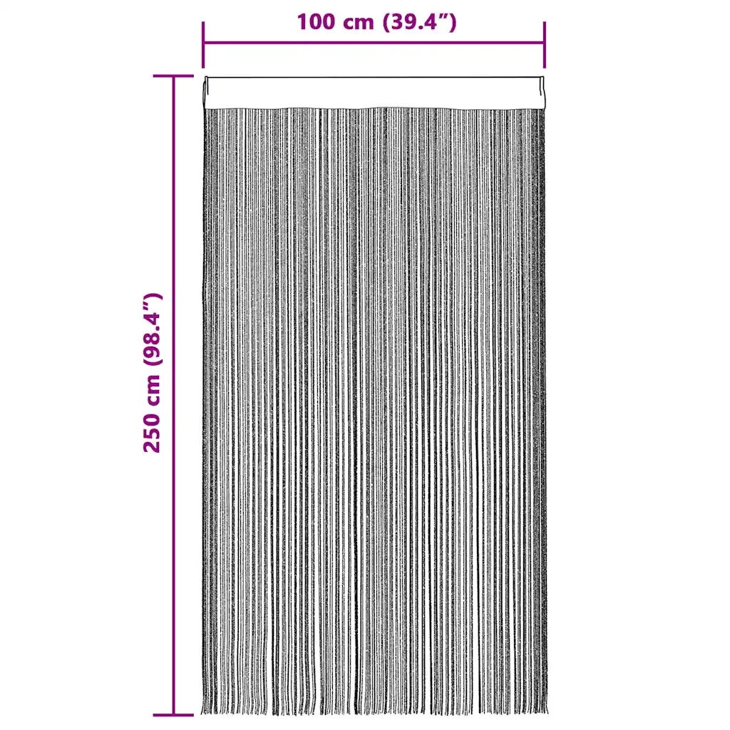 2 pz Tende a Fili 100x250 cm Beige