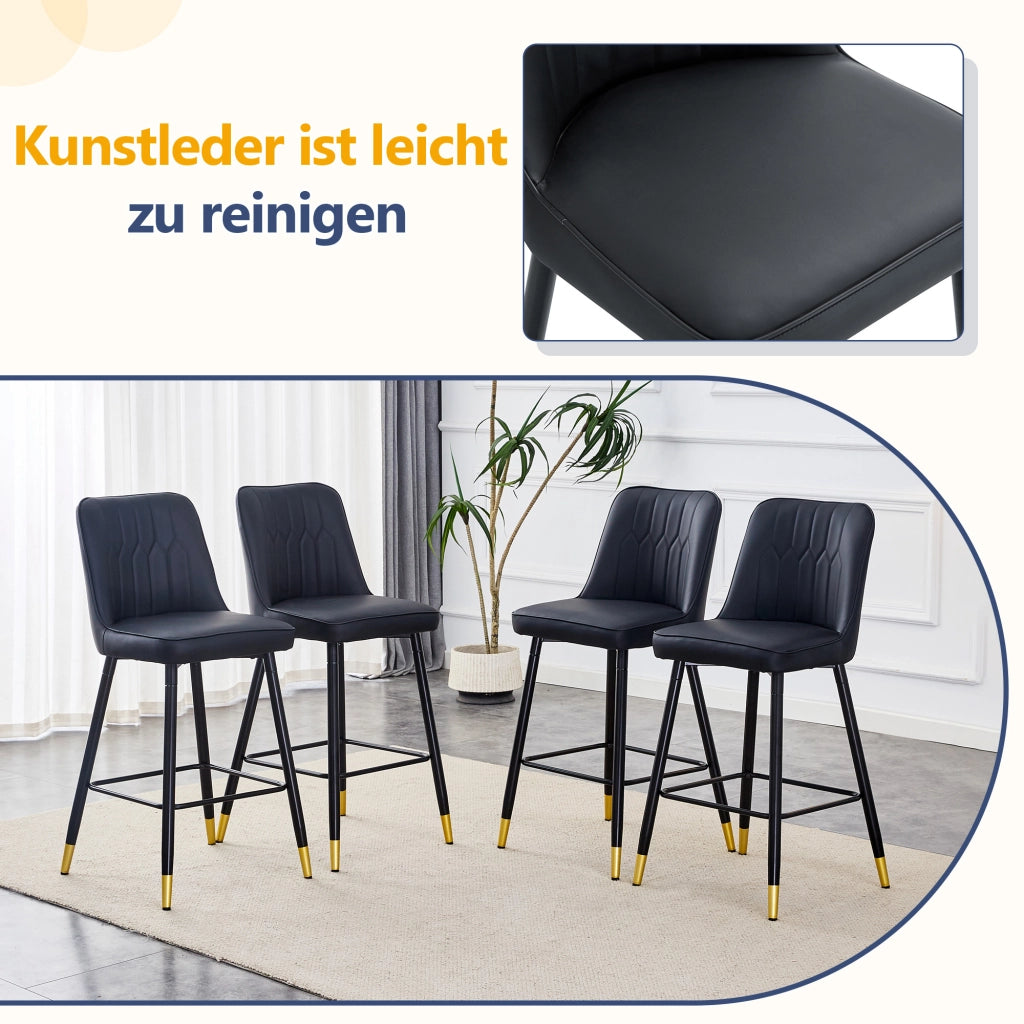 SGABELLI ALTI Set da 2 pezzi 100 cm PU nero e metallo