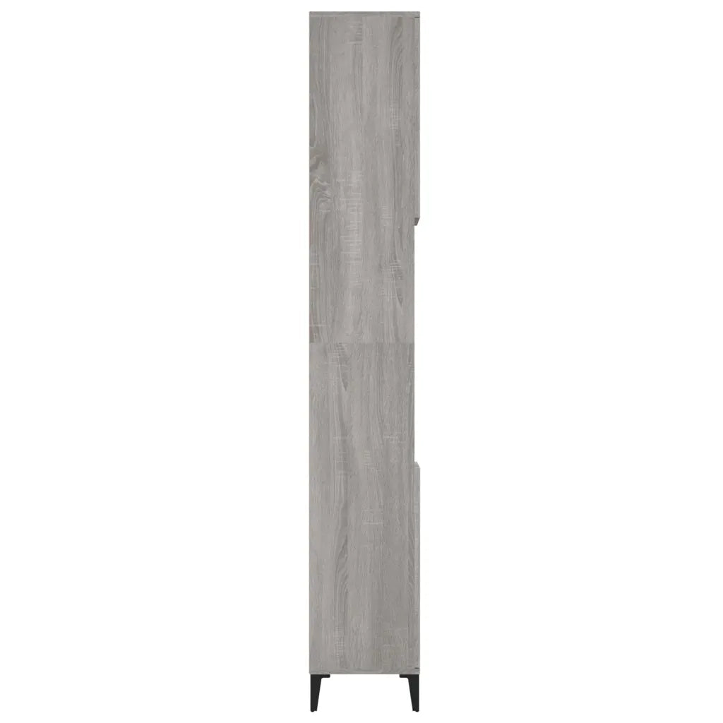 Armadietto Bagno | Armadio da bagno Grigio Sonoma 30x30x190cm in Legno Multistrato