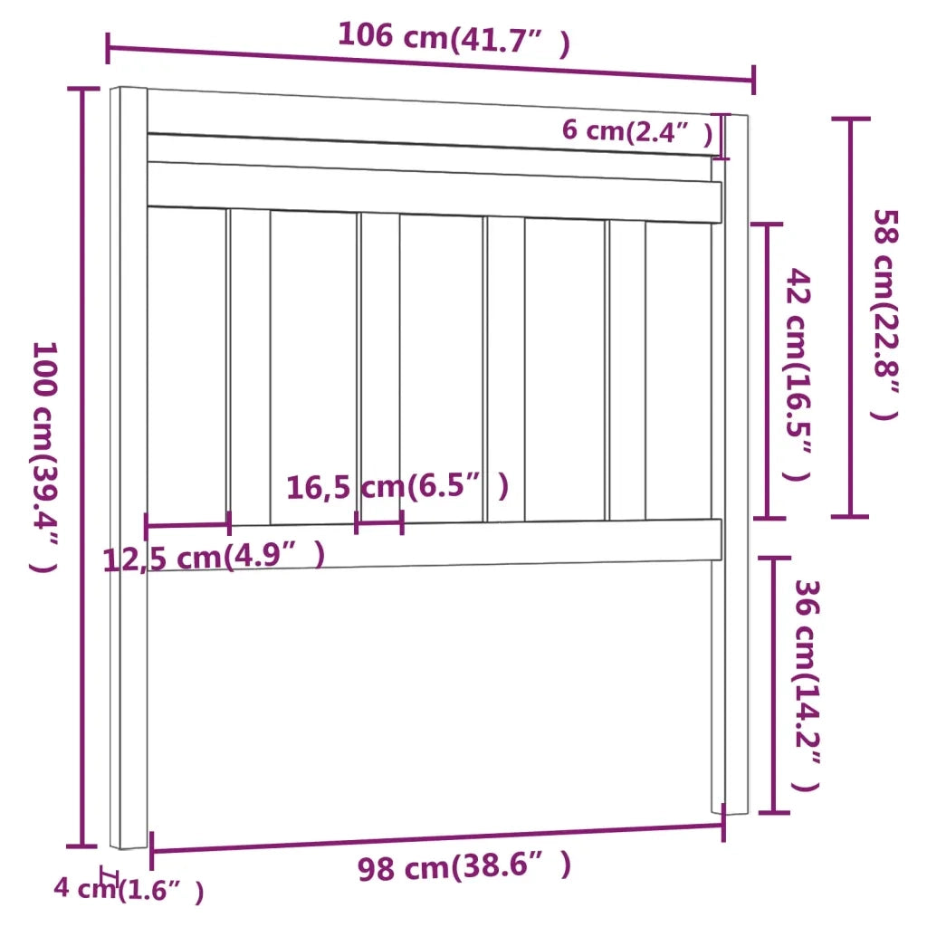 Testiera per Letto-Testata-Testiera Decorativa Bianca 106x4x100cm in Legno Massello di Pino 882185