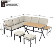 Set di Soggiorno - Rattan - 2 Sedie - 1 Tavolo - 4 Sedute