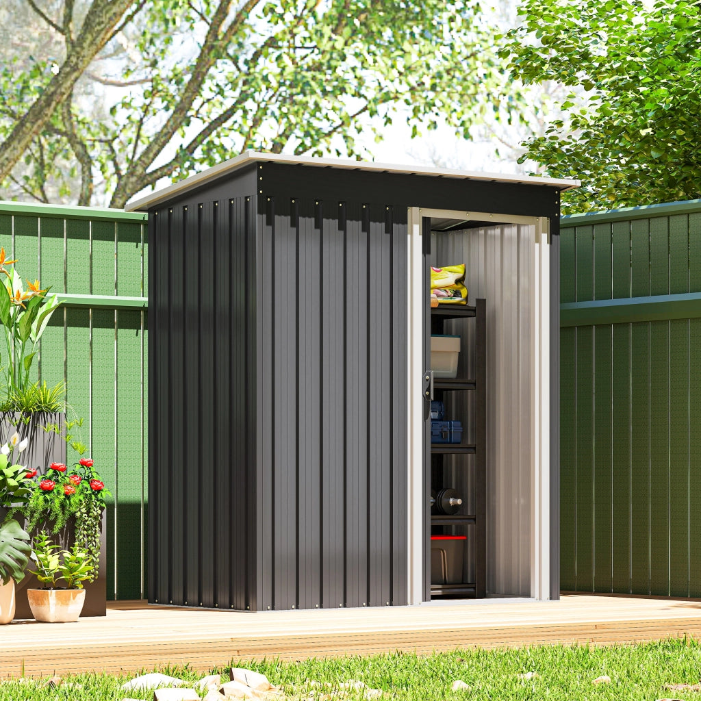 Casetta da Giardino in Acciaio ¨C Minimal ¨C 163x89x182 cm Nero