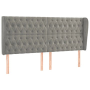 Testiera | Testata ad Orecchio Grigio Chiaro 183x23x118/128 cm in Velluto