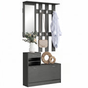 Set Ingresso con Specchio e Appendiabiti ¨C Zephmum ¨C 2 Pezzi Nero