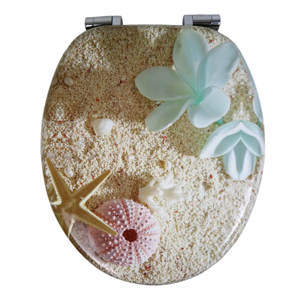 Sedile wc copri vater universale frizionato fantasia in mdf chiusura rallentata *** fantasia sea sand, confezione 1