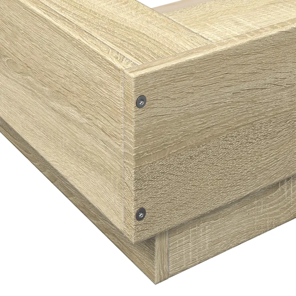 Giroletto Luci LED Rovere Sonoma 90x190 cm in Legno Multistrato 3281149
