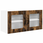 Pensile da cucina | Mobile in vetro da parete PORTO Rovere fum¨¦ 80 x 31 x 40 cm
