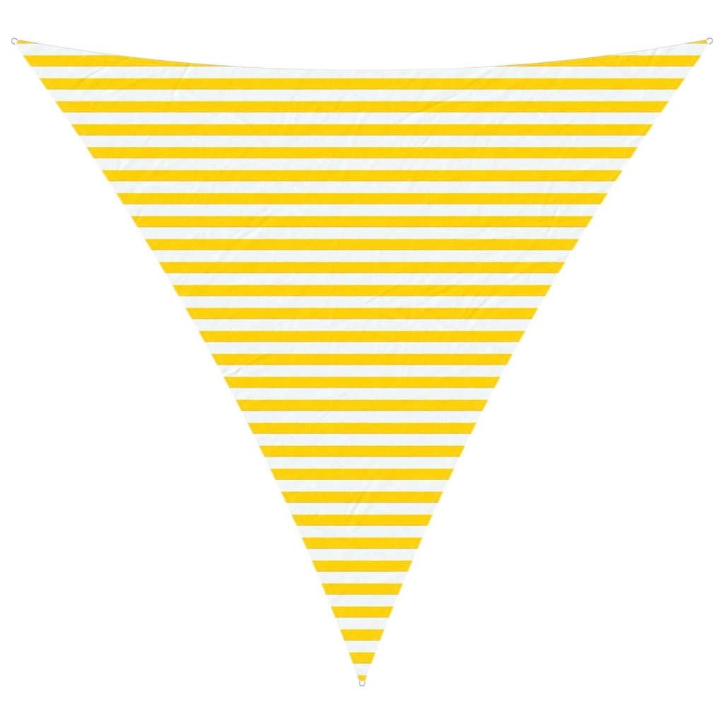 Vela da ombra solare-Telo Ombra-Vela Ombreggiante-Parasole a Vela Giallo e Bianco 4 x 4 x 4 m