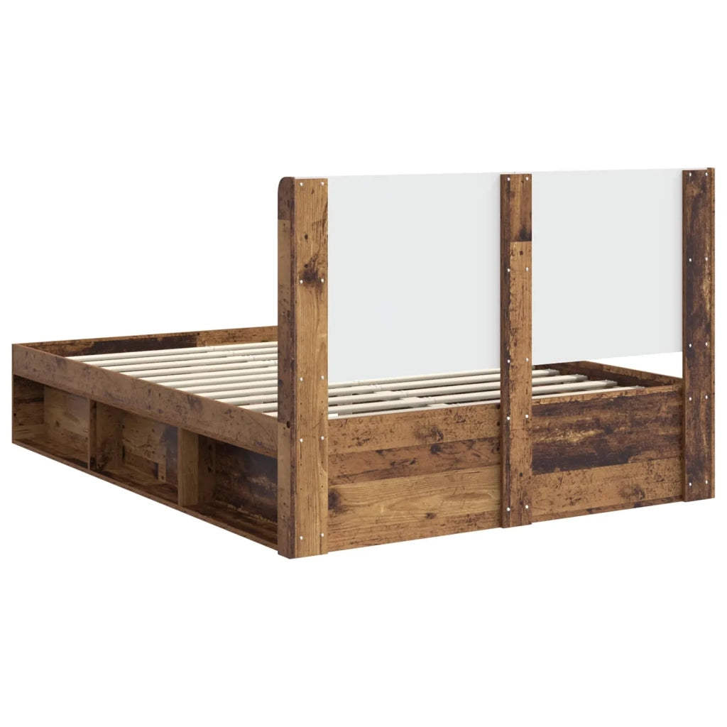 Struttura del letto con stoccaggio e testata Legno antico 3413843