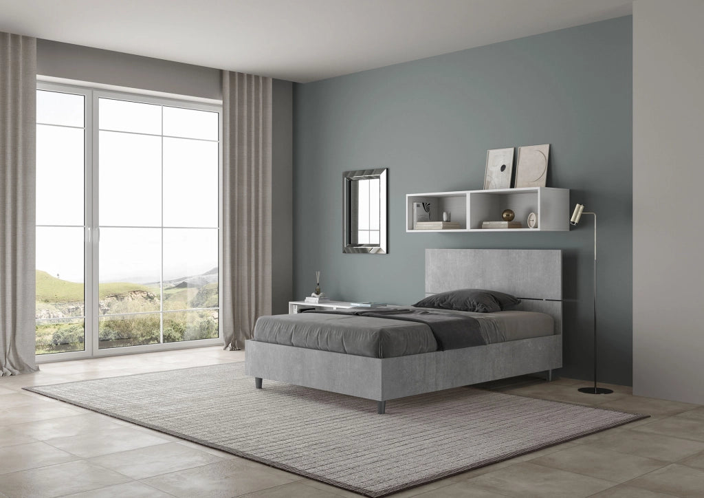 BS COM Letto una piazza e mezza senza rete 120x200 testata dritta cemento