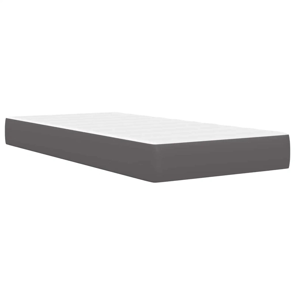 Letto singolo | Letto per adulti | Struttura del letto con testiera Grigio 90 x 200 cm Similpelle