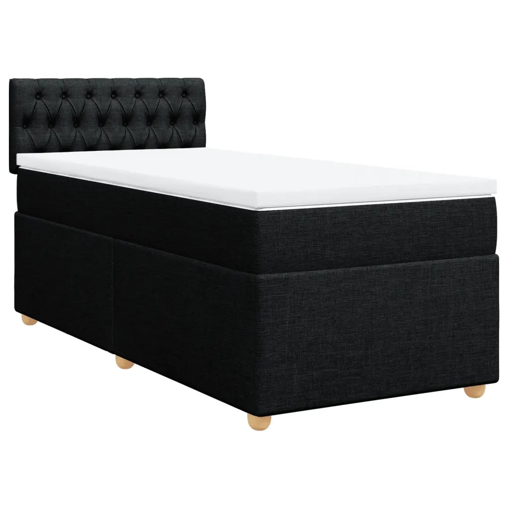 Giroletto a Molle con Materasso Nero 90x190 cm in Tessuto